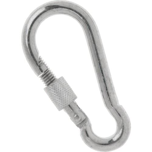 Screw Lock D Shape Ring Carabiner Hook Keyring Clip for Camping Outdoor Sport Rope Buckle 8cm