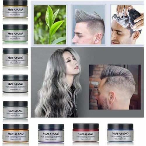 120g Unisex Temporary Hair Dye Wax Long Lasting Coloring Gel Cream Styling Mud Chalks Crayons 6 Colors for For Hair Multicolor