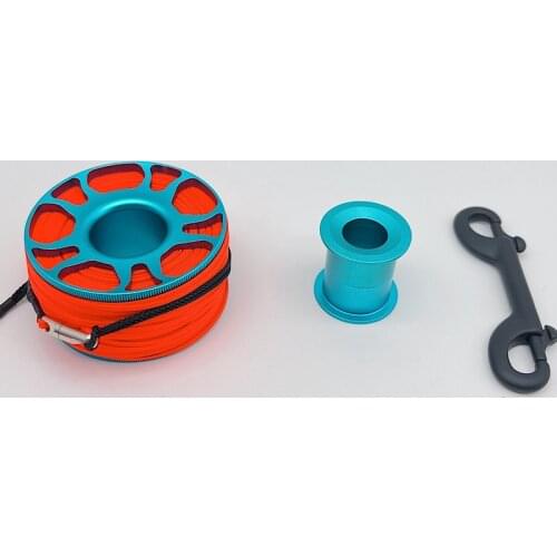 30M SMB Scuba Diving Aluminum Alloy Spool Finger Reel Underwater Safety Signal Buoy Reel Full Set Safe Equipment BCD Accessories