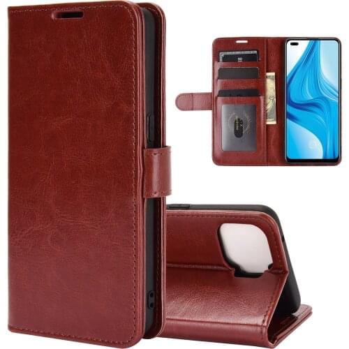 For OPPO A12 A15 A31 A52 A53 A72 A73 A91 A92 A93 F5 F7 F9 Pro F11 F15 F17 Flip Leather Cover with Stand Card Phone Case Bag