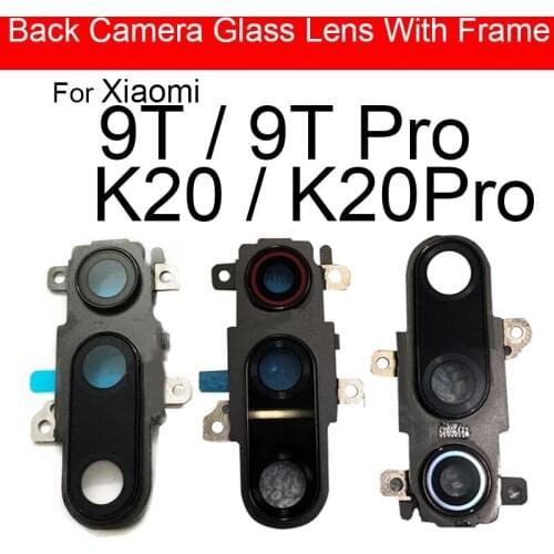 Back Camera Lens Glass Cover Frame For Xiaomi Redmi 9T K20 Pro Main Big Rear Camera Cover Frame + Sticker Repair Replacement