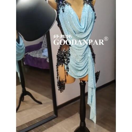 New Latin dance dress sexy salsa dress costume color Sunflower Dance Dress women comptition latin dancewear ladies dresses