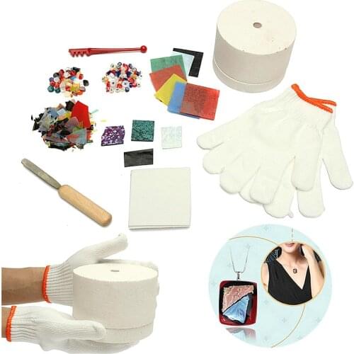 10pcs/set Professional Microwave Kiln Kit Tool Set Stained Glass Fusing Supplies DIY Kit Ceramic Accessories Supplies