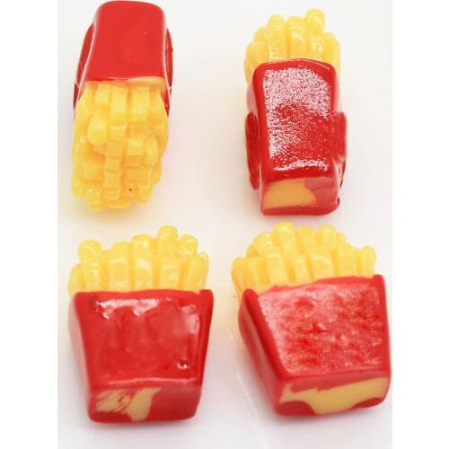 100/50pcs 3D Resin French Chip Miniature Food Cabochons Art Supply DIY Craft Decoration
