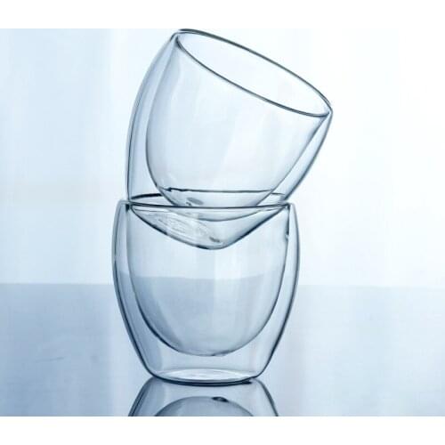 2018 New And arrival Classic 150 or 250 or 350 or 450ML Glass Double Wall Transparent Coffee Cups Insulate Office Tea