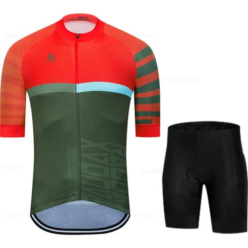2021 New Contest Raudax Racing Breathable Anti-UV Summer Cycling Jersey and Vest Suit Sport Mtb Bicycle Mens Cycling Clothing
