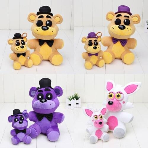 25cm / 14cm FNAF Plush toys pendant Golden Freddy Nightmare Fredbear Shadow Freddy Mangle keychain toys