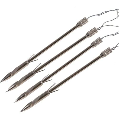 5PC Stainless Steel Bow Fish Fishing Slingshot Broadheads Arrowhead Hunting Points Practice Tips Hunting Accessories