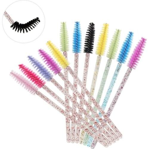 50 pcs/lot Disposable diamond handle eyelash brush good quality applicator mascara wand eyebrow makeup tools