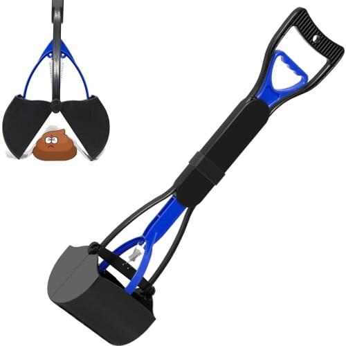 60cm Long Handle Pet Pooper Scooper Jaw Poop Scoop Shovel Clean Pick Up Animal Waste Portable Dog Cat Outdoor Cleaning Tool