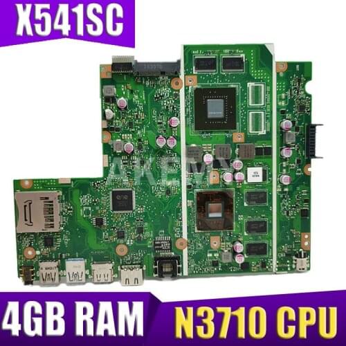 Akemy New! X541SC Laptop motherboard for ASUS X541SC X541S D541SC Test original mainboard 4G-RAM N3710 CPU GT810M GPU