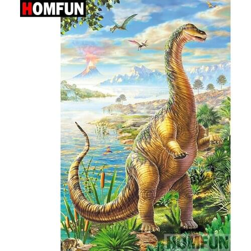 HOMFUN 5D DIY Diamond Painting Full Square/Round Drill "Animal dinosaur" Embroidery Cross Stitch gift Home Decor Gift A08335