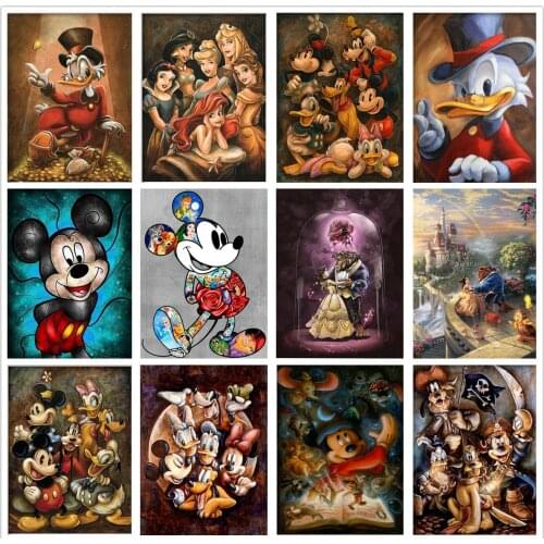 Disney Diy 5D Diamond Painting Mickey Donald Duck Cross Stitch Kits Embroidery Mosaic Home Decor Handmade Crafts for Child