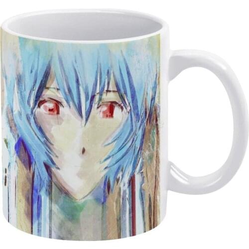 Ayanami Rei Evangelion Anime Tra Digital Painting White Mug 11oz Funny Ceramic Coffee Tea Milk Cups Evangelion Rei Ayanami Girls