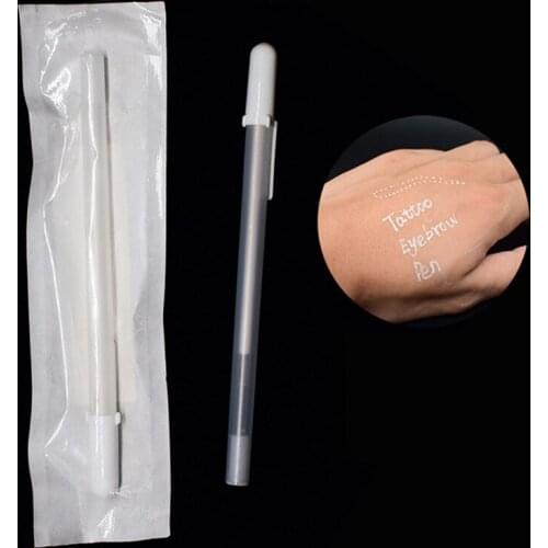 Korean Style White Skin Marker for Tattoo Piercing Eyebrow Make Up Measuring