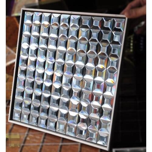 Grey 5 faces Seamless Crystal Diamond Mirror Glass Mosaic Tiles, Showroom KTV HALL Display cabinet decorate indoor outdoor