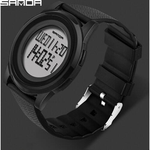 SANDA Watch Luxury 9mm Super Slim Sport Watch Men Electronic LED Digital Wrist Watches For Men Male Clock Relogio Masculino 337
