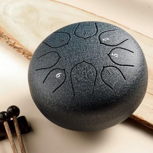 Hluru Drum Steel Tongue Drum Ethereal Drum 6 Inch 8 notes Tone C Tang Drum Hand Pan Tang Drum Musical Instruments