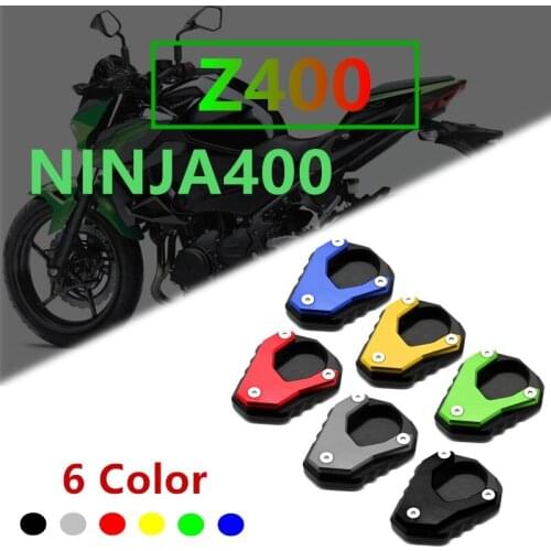 For KAWASAKI NINJA400 Z400 Logo Ninja400 Z400 Kickstand Sidestand Stand Extension Enlarger Pad for Z400 Ninja400 2018 2019 2020