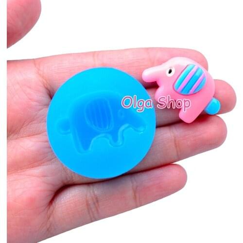 DYL356 27.4mm x 21.5mm Elephant Silicone Mold Fondant Cake Decoration Candy Resin Clay Earrings Necklace Craft Soap Candle