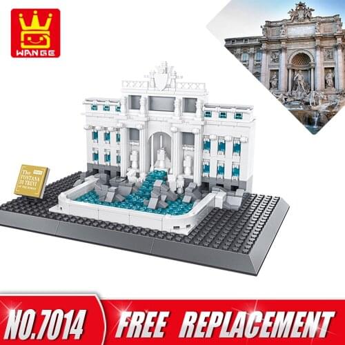 WANGE Building Blocks Toys For Children Gifts Architecture Series Fontana di Trevi of Roman 667pcs Bricks Home Decor NO.7014