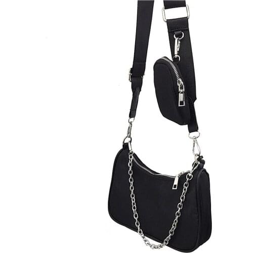 Korea Ulzzang punk hip-hop gothic messenger bag dark casual ins women bag canvas street style Harajuku 2Pcs/set shoulder bag