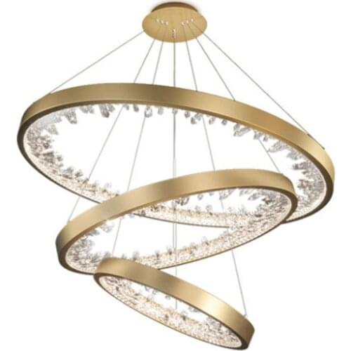 Villa staircase lamp 2021 new long pendant lamps duplex crystal light atmospheric luxury living room hanging lamp pendants light