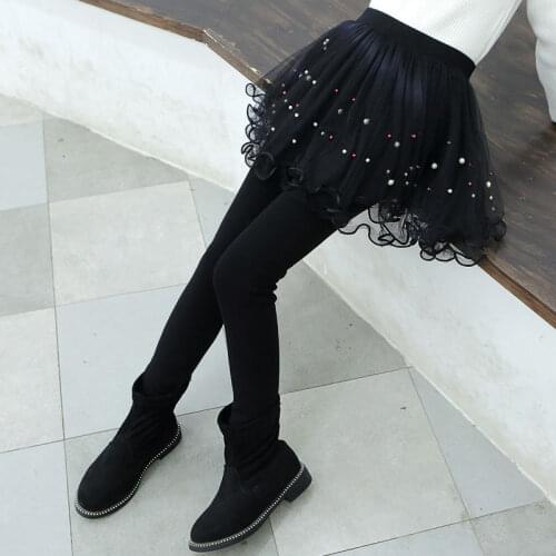 Girls Hakama Fake Two Pieces Of Middle And Large Childrens Legging Winter Clothing New Plus Velvet Thickening Pants Outer Wear