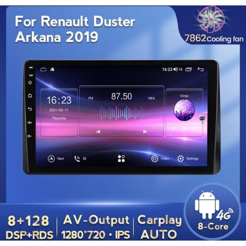 MEKEDE Octa core 128G ROM Car Player Navigation GPS Radio For Renault Duster Arkana 2019 Wireless carplay 1280*720 4G LTE DSP