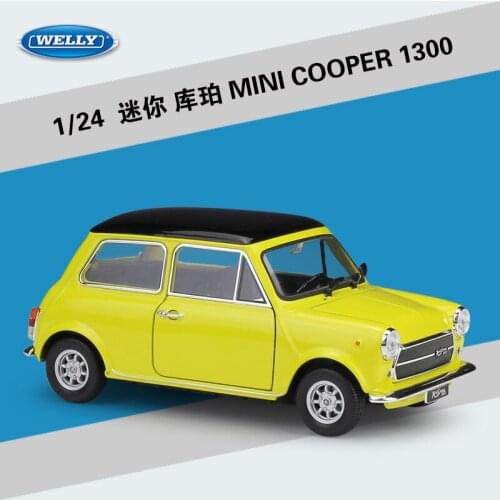 WELLY 1:24 Scale Diecast Alloy Model Car Toys For MINI COOPER 1300 Metal Car Toys For Children Boys Gift with Original Box