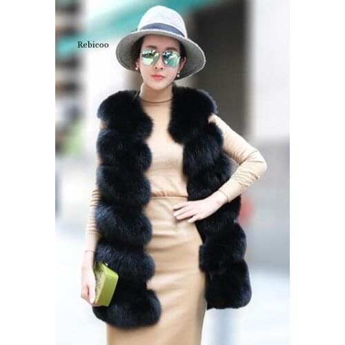Fashion Faux Fur Vest Coat Women Casual Street Wear Fox Fur Jacket Waistcoat Plus Size 3Xl Sleeveless Teddy Coat