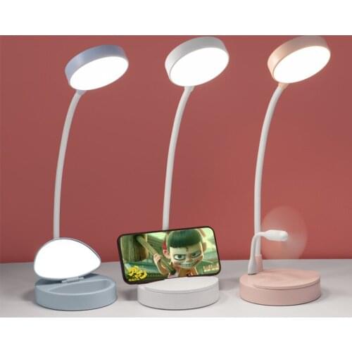 Desk Lamp Makeup Mirror Learning Study Lamp Read Light Eye Protection LED Table Lamp with Mobile Phone Holder Night Light