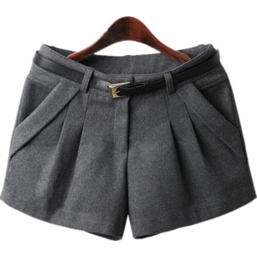 New Brand Spring Winter Women shorts Plus Size Mid Waist Shorts woolen Slim Casual Shorts Women Hot-selling