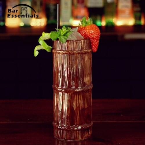 New Hawaii Tiki banboo Mugs Cocktail Cup Beer Beverage Mug Wine Mug Ceramic Bamboo Tiki Mug 470ml