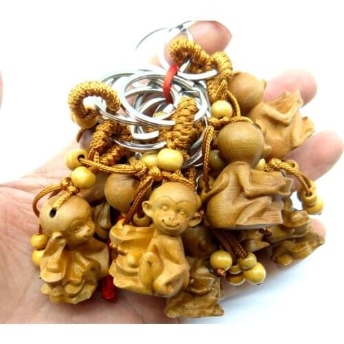 Wholesale Mahogany Three-dimensional Keychain Lifelike Keyring gift for friends women men jewelry car keychain A6