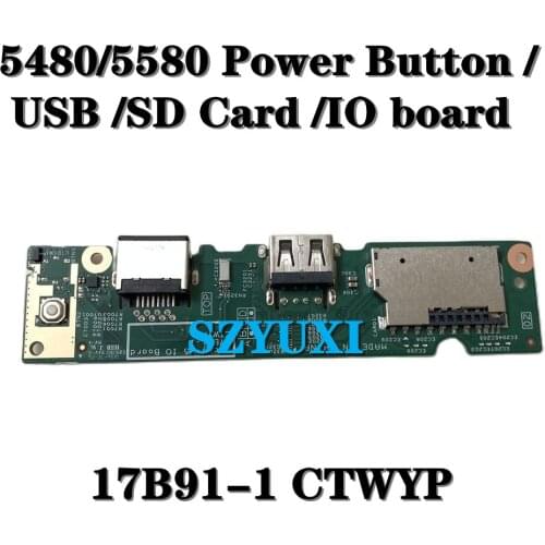 Original brand NEW For DELL Inspiron 5480 5580 Power Button USB SD Card Bucky-V5 IO board 17B91-1 CTWYP CN-01MH97 1MH97