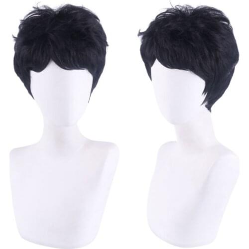 35cm Anime Haikyuu Karasuno High School Volleyball Club Cosplay Akaashi Keiji Wig Role Playing Wigs Halloween Cosplay Black