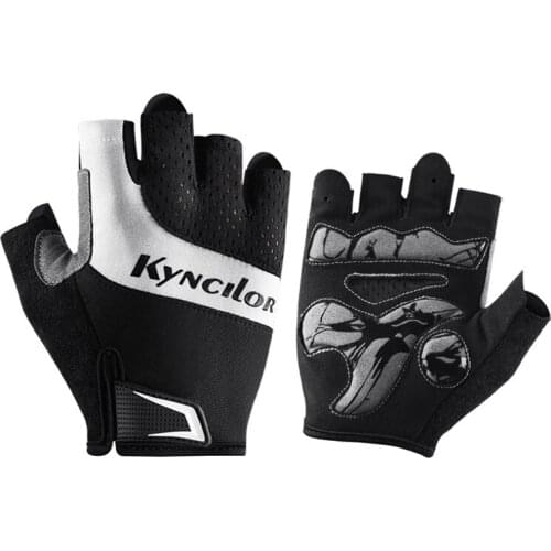 Unisex Cycling Gloves Anti Slip Shock Absorbing SBR Silicone Padded Breathable Fingerless Biking Gloves for Fitness Exercise