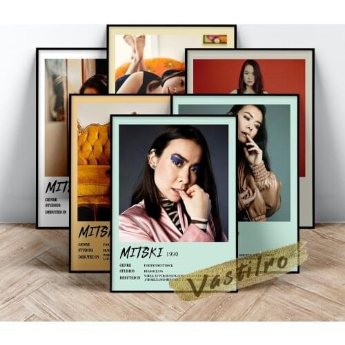 Mitski Singer-Songwriter Poster, Beauty Singer Portrait Wall Picture, Music Star Wall Art, Nordic Mitski Art Prints, Fans Gift