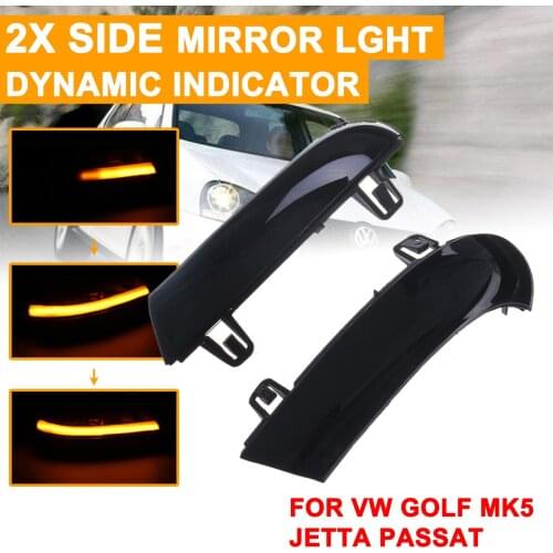 Fog Day Running Lights For Volkswagen Passat B6 for VW Golf MK5 LED Car Daytime Rearview Mirror Dynamic Strobe Strip Turn Lamp