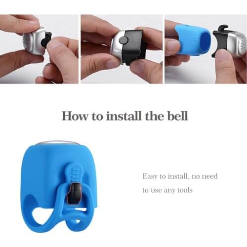 ROCKBROS Electric Cycling Bells Horn Rainproof MTB Bicycle Handlebar Bell Silica gel Shell Ring Saving Bell Bicycle Accessory