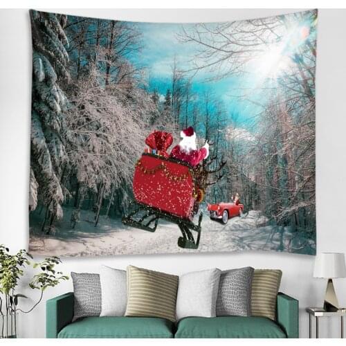 Christmas tapestry joyful Santa Claus art ornaments Christmas home decoration 2021 New Year wall covering tapestry decoration