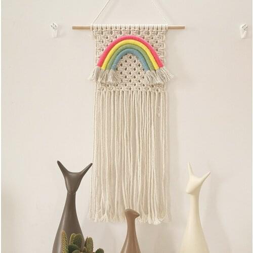 Nordic Style Hand-woven Rainbow Tapestry Children Room Household Wall Hanging Decoration Dormitory Kindergarten Drop Shipping