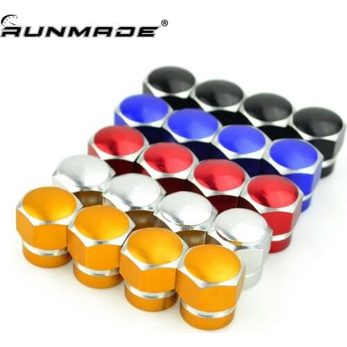 Runmade 4pcs Universal Aluminum Car Wheel Tire Valve Stem Caps Dust Covers Auto Motorcycle Airtight Stem Bicycle Air Caps