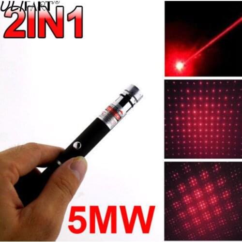 ULIFART 100Pcs/Lot DHL Free Shipping High Power Military 2in1 Red Laser Pointer Pen 5mw 650nm Visible+Star Cap