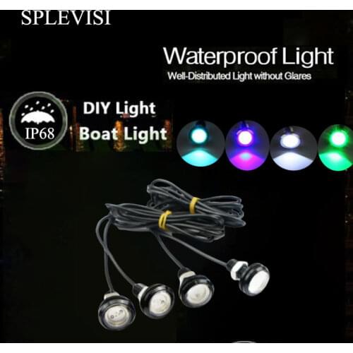 4x LED Boat Light Waterproof 12v Outrigger Spreader Transom Underwater Troll Swimming Pool Pond Fountain Light Fishing Light