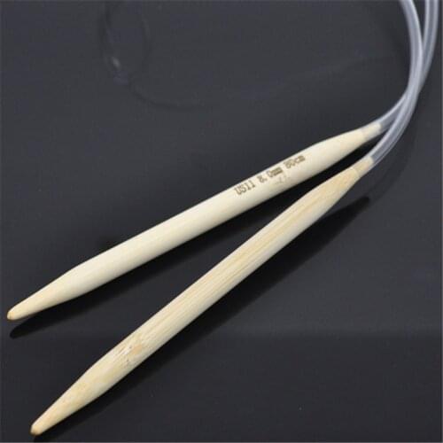 DoreenBeads High Quality Bamboo Circular Knitting Needles Transparent Tube Needle Weave Craft Tool 80cm(31 4/8") long,1Pair