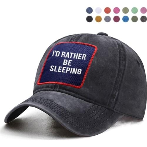 I'd Rather Be Sleeping Letter Printed Baseball Cap Dad Trucker Snapback Hat Woman Ponytail Berets Caps Casquette Gorras Hats