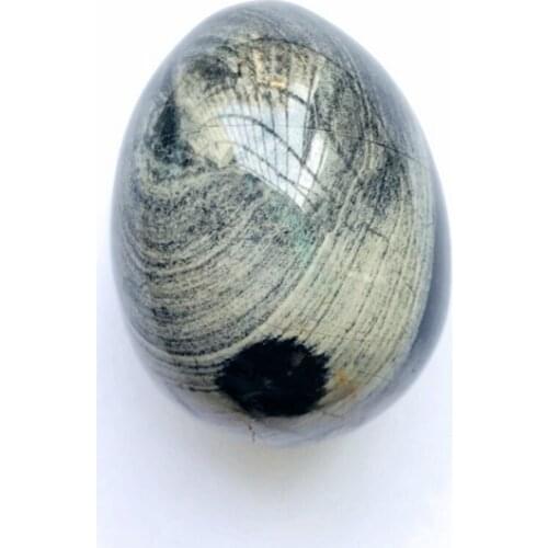 Natural Gem stone Egg ,Silvers Leaf Jaspe r Stone Large Worry Stone, Meditation,Healing Stone Egg,Fidget Egg,35X45MM