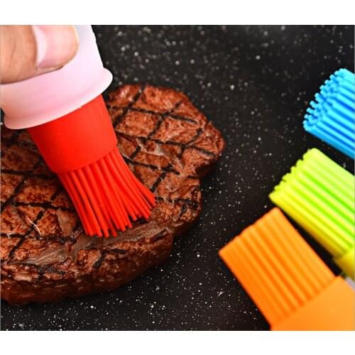 1 Pcs Portable Silicone Oil Bottle with Brush Grill Oil Brushes Liquid Oil Pastry Kitchen Baking BBQ Tool Kitchen Tools for BBQ